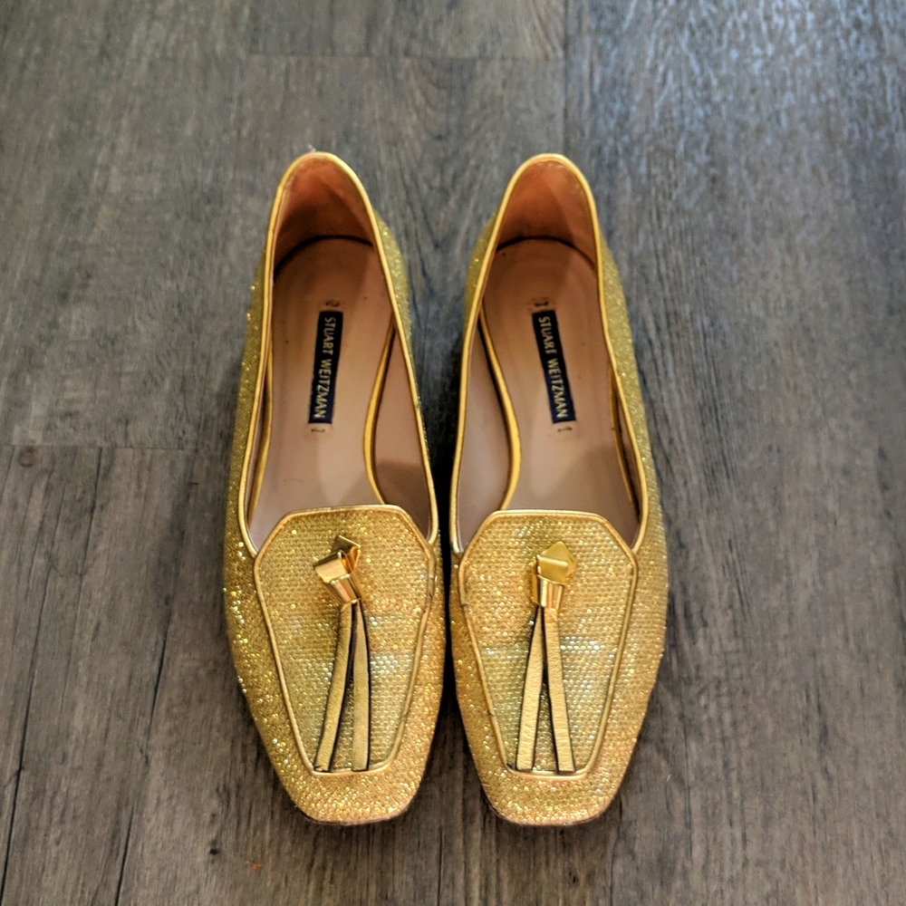 Stuart Weitzman Gold Oxfords